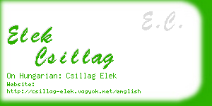 elek csillag business card